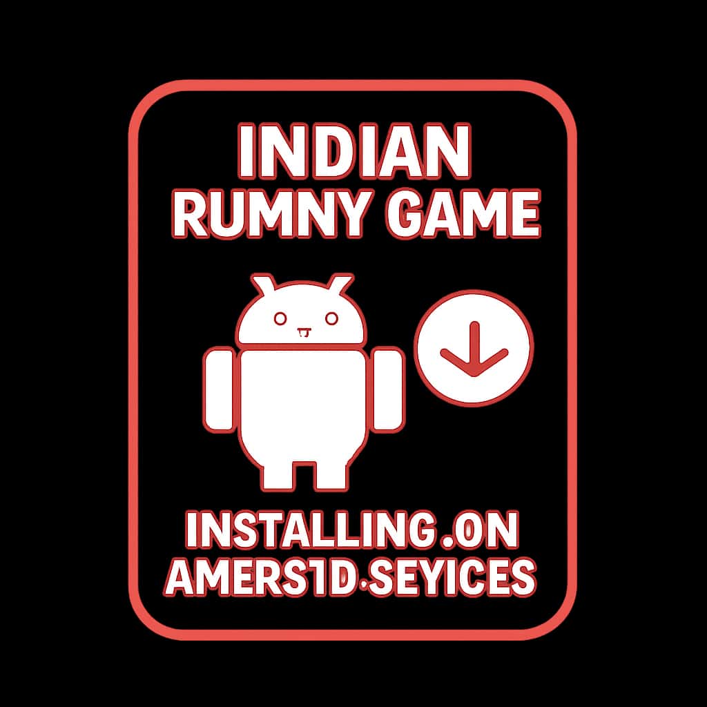 Badge representing the installation process of Indian Rummy Game on Android.