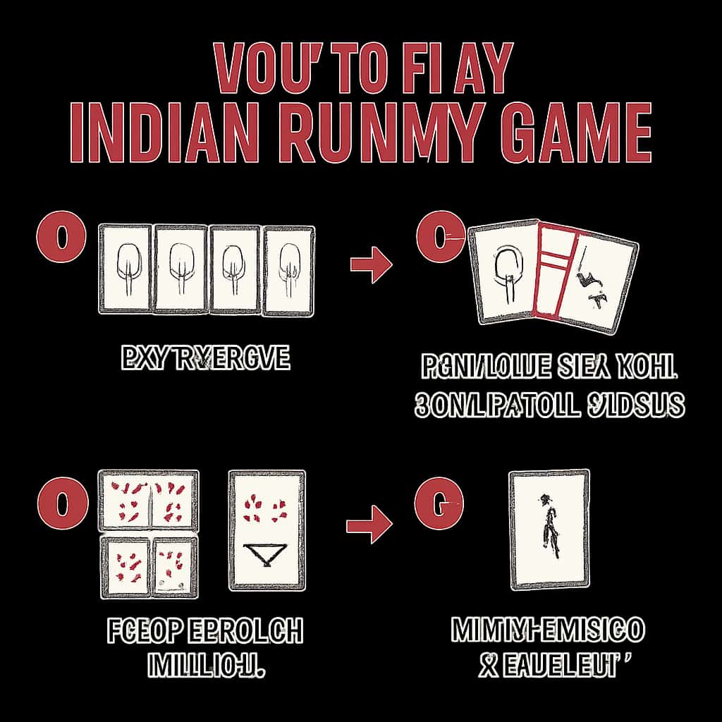 An educational diagram about the gameplay of Indian Rummy Game.