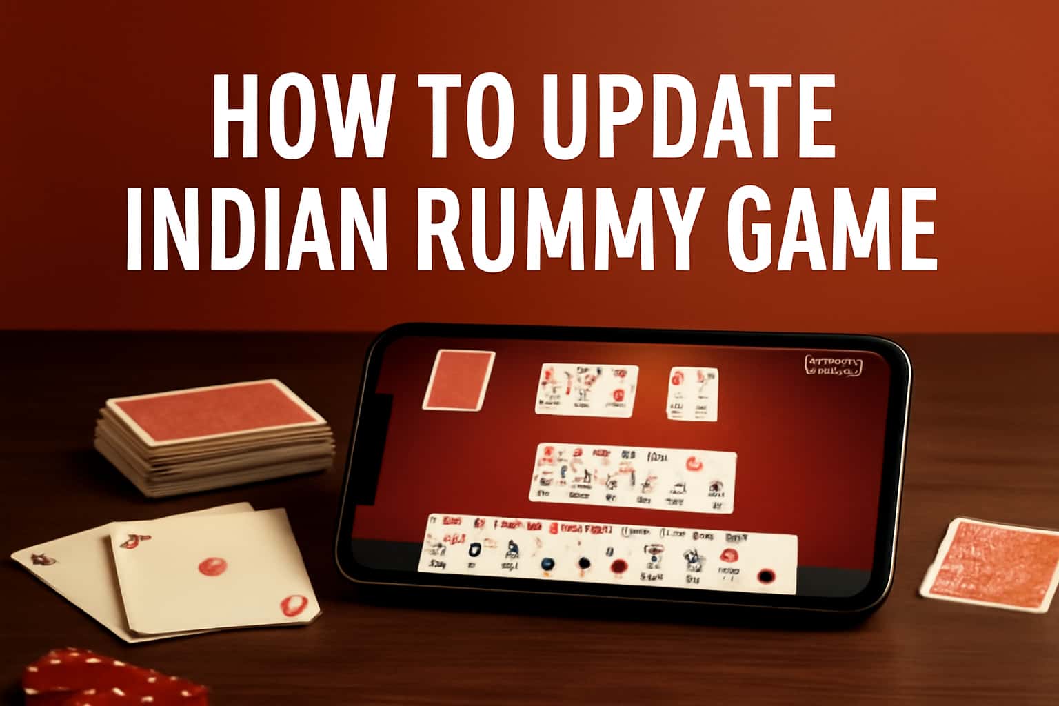 An informative graphic illustrating the update process of Indian Rummy Game.