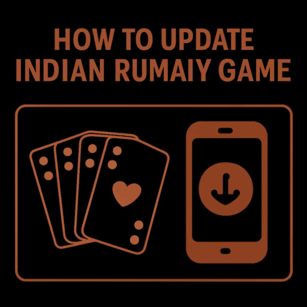 An illustration detailing the steps to update Indian Rummy Game.