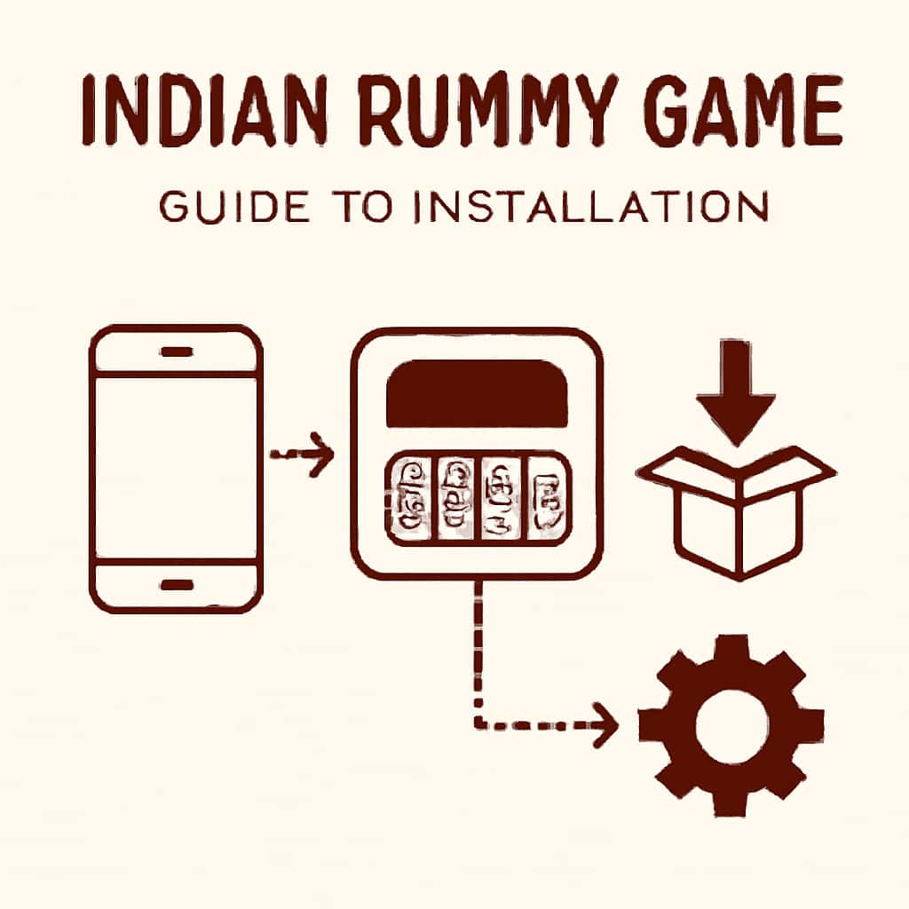 Diagram illustrating the installation process for Indian Rummy Game.
