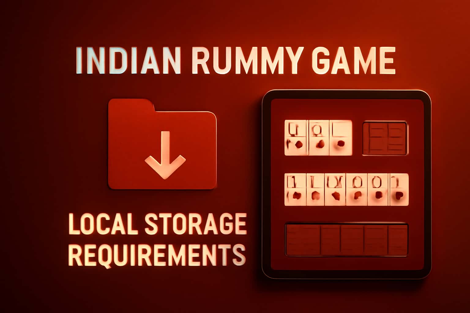 Informational scene depicting local storage requirements for Indian Rummy Game.