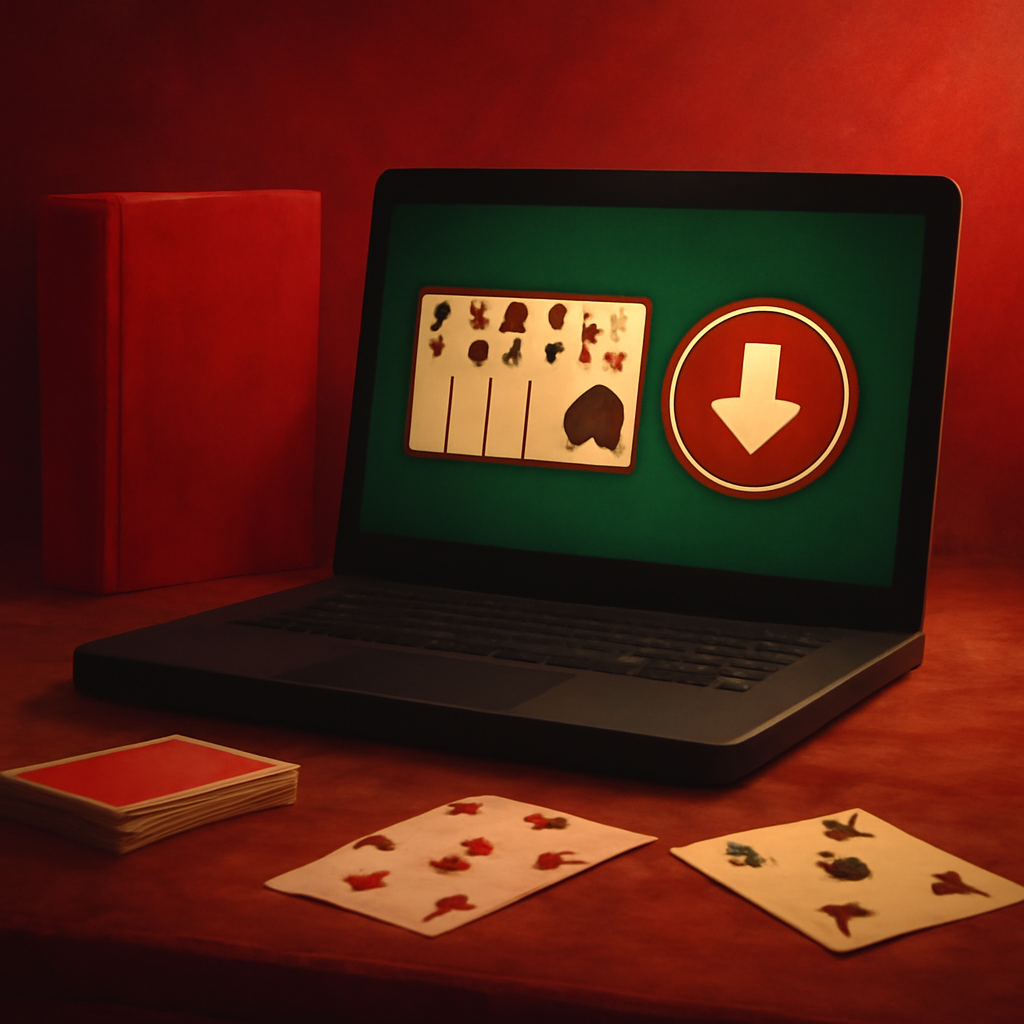 An instructional illustration on the installation steps for Indian Rummy Game on Android.