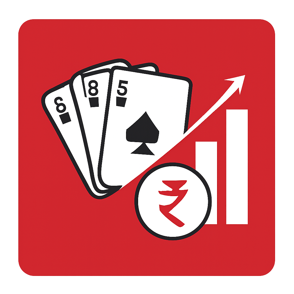 A square badge depicting how to install Indian Rummy Game on Android.