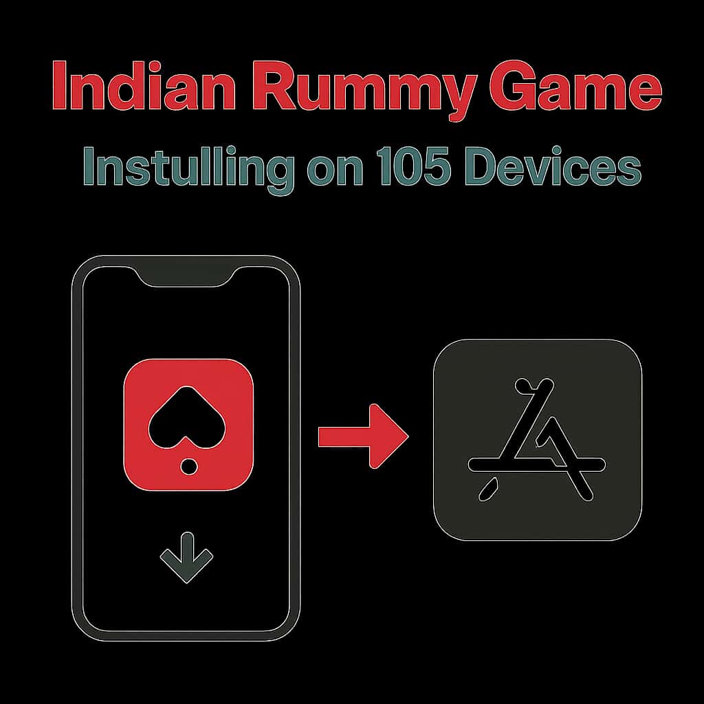 Illustrative guide to installation steps for Indian Rummy Game on iOS.