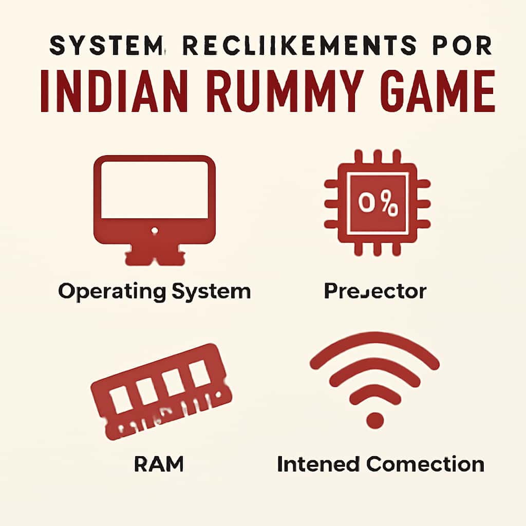 Diagram illustrating system requirements for Indian Rummy Game