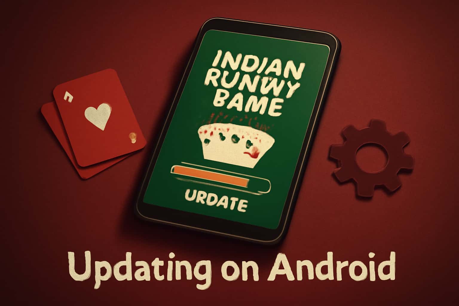 Informational graphic about updating the Indian Rummy Game on an Android device.