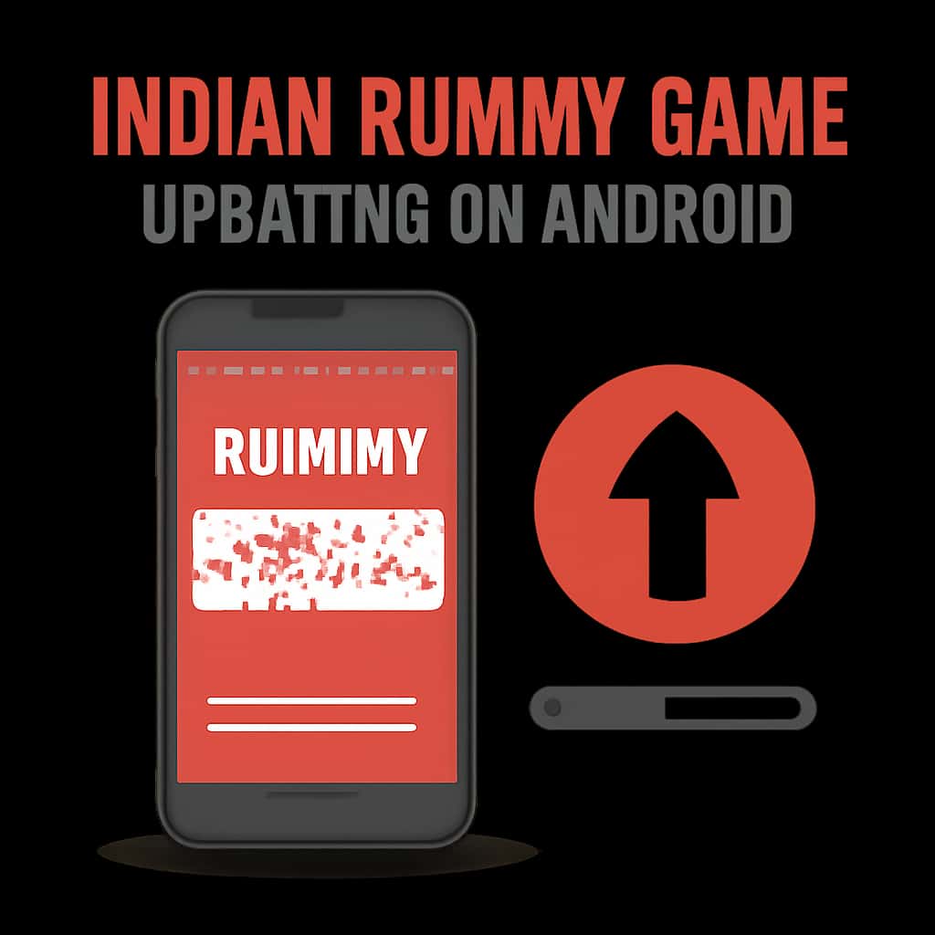 Illustration explaining updating the Indian Rummy Game on Android.